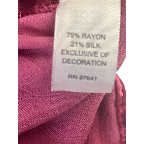 J. Jill Red Velvet Button-Up Shirt | Rayon Silk Blend | Holiday Luxe Boho Top | - Picture 7 of 10